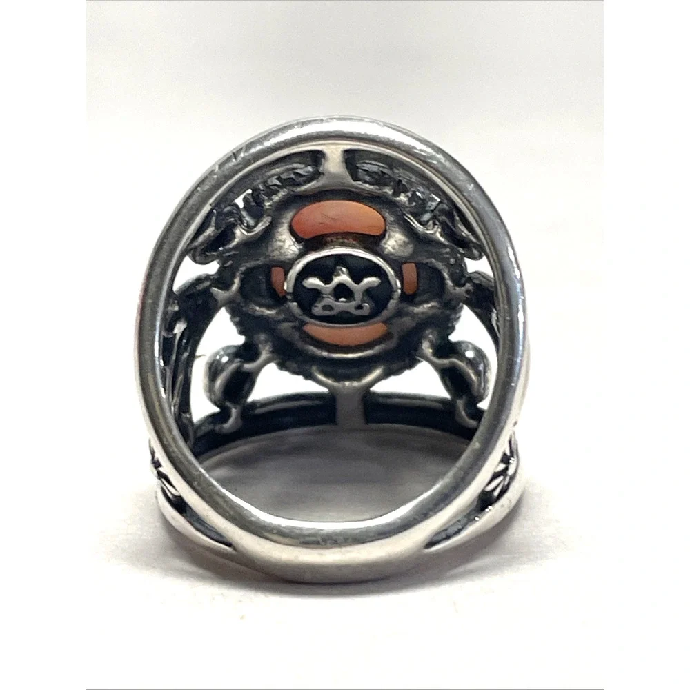 Carolyn Pollack Relios 925 Sterling Silver Butterscotch Egg Yolk Amber Ring Sz 6
